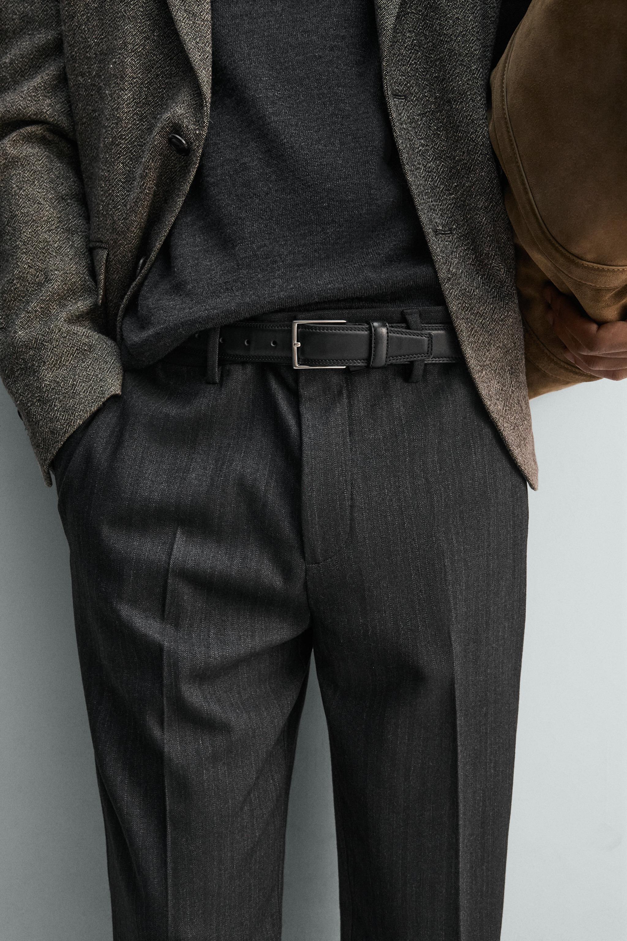 HERRINGBONE FLANNEL TEXTURED PANTS